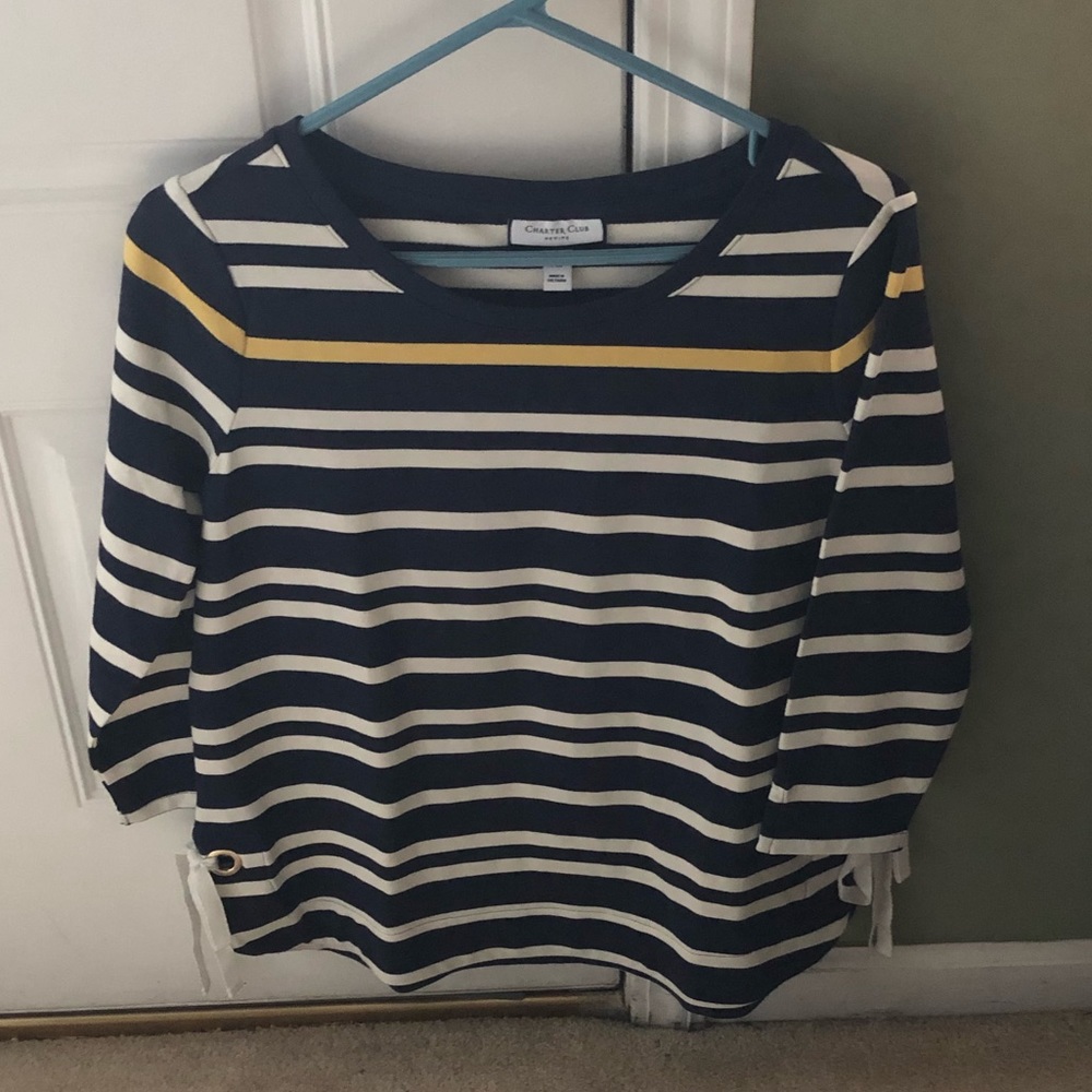 3/4 Sleeve Striped Top